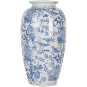 Clayre & Eef 6CE2103 Vase Keramik Weiß-Blau...