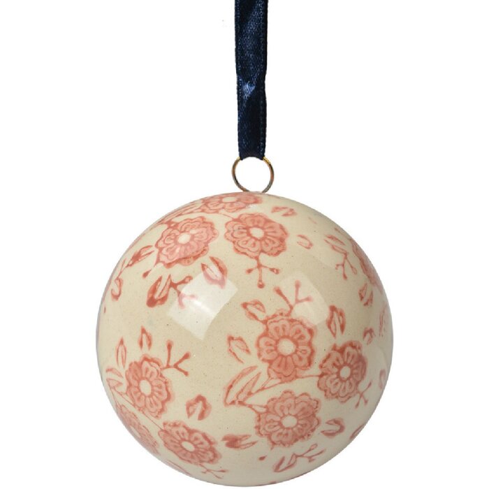 Clayre & Eef 6CE2106S Декоративный шар керамический бежево-розовый Ø 6 см Винтаж