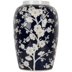 Clayre & Eef 6CE2082 Vase Blau-Weiß Ø...