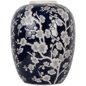 Clayre & Eef 6CE2083 Vase Blau-Weiß Ø...