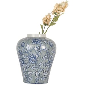 Clayre & Eef 6CE2084 Ваза керамическая сине-зеленая Ø 21 см Высота 26 см