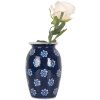 Clayre & Eef 6CE2085 Vase Blau-Weiß Ø 10x15 cm