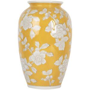 Clayre & Eef 6CE2088 Vase Gelb-Weiß Ø...