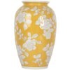 Clayre & Eef 6CE2088 Ваза желто-белая Ø 17x27 см керамическая в стиле ретро-винтаж