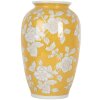 Clayre & Eef 6CE2088 Ваза желто-белая Ø 17x27 см керамическая в стиле ретро-винтаж
