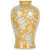 Clayre & Eef 6CE2089 Vase Retro Keramikvase Gelb Weiß Ø19xH32 cm