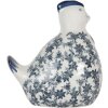 Clayre & Eef 6CE2092 Deko-Huhn Vintage Keramikfigur Weiß-Blau 18x12x21 cm