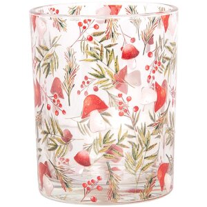 Clayre & Eef 6GL4962 Teelichthalter Set 2 Glas Windlichter botanisches Design