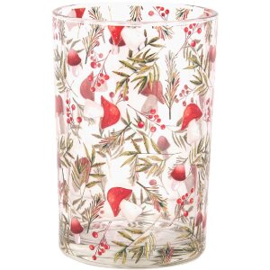 Clayre & Eef 6GL4963 Teelichthalter Glas Pilze Beeren...