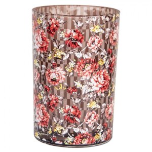 Clayre & Eef 6GL4975 Teelichthalter Braun Rot Glas...