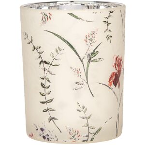 Clayre & Eef 6GL4978 Набор держателей для чайных ламп Стекло бежево-зеленое 7x8 см 10x13 см