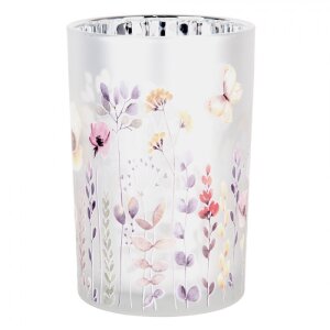 Clayre & Eef 6GL4983 Teelichthalter Glas Grau Gelb...