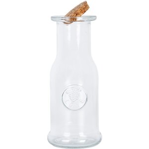 Clayre & Eef Декоративная бутылка стеклянная с пробковой крышкой 7x18 см Винтаж Ретро