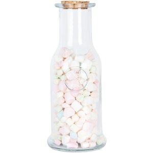 Clayre & Eef Декоративная бутылка с пробковой крышкой Ø 9x21 см Прозрачная