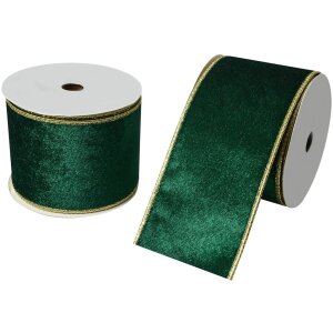 Clayre & Eef LI0128GR Лента зеленая золотой кант 6,3...