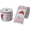 Clayre & Eef LI0134 Weihnachtsschleife Weiß Rot 6,3 cm x 5 m