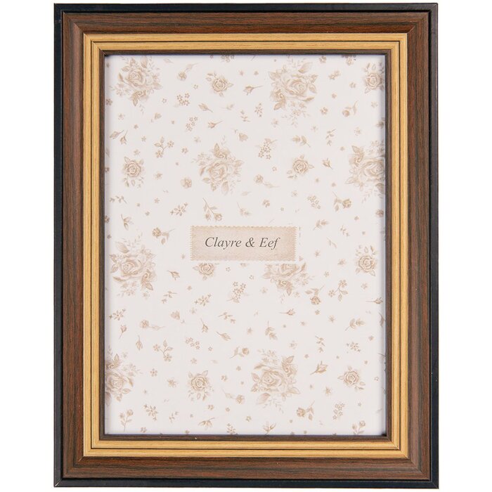 Clayre & Eef Fotorahmen 14x2x19 cm Landhausstil Braun Schwarz 10x15 cm