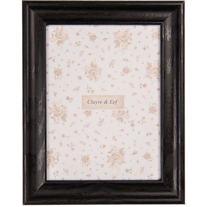 Clayre & Eef Fotorahmen 13x18 cm Schwarz Boho-Stil MDF Glas