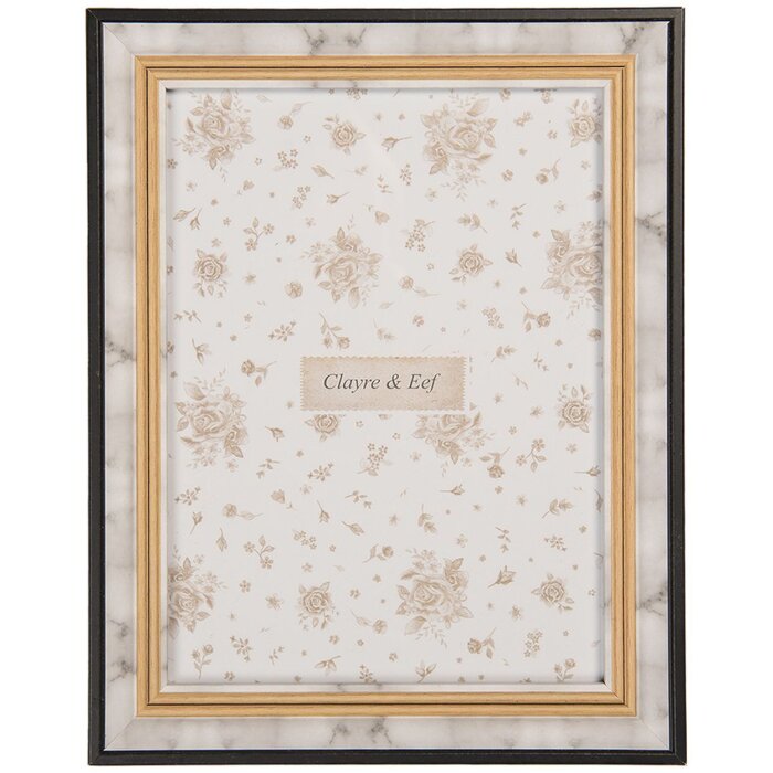 Clayre & Eef Fotorahmen 2F1274L Grau Schwarz Gold 15x20 cm Landhausstil