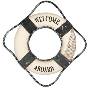 Clayre & Eef 66068 Dekoration Rettungsring Weiß...