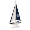 Clayre & Eef Украшение Парусник 20x4x37 см Морское деревянное украшение бело-голубой