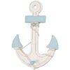 Clayre & Eef Украшение Якорь 22x5x33 см бело-голубой МДФ дерево морское