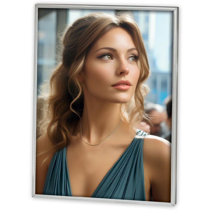 ZEP Hochglanz-Bilderrahmen 120S22 Silber 7x10 cm Metall Glas Samtrückwand