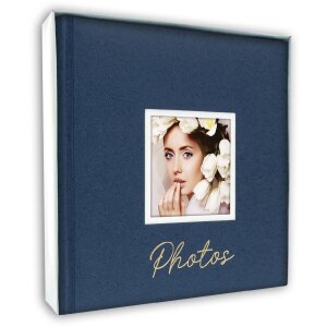 ZEP Fotoalbum Dante Blau 24x24 cm 40 weiße Seiten mit Pergamin-Blättern