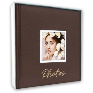 ZEP Fotoalbum Dante Braun 32x32 cm 60 weiße Seiten mit Fensterstanzung