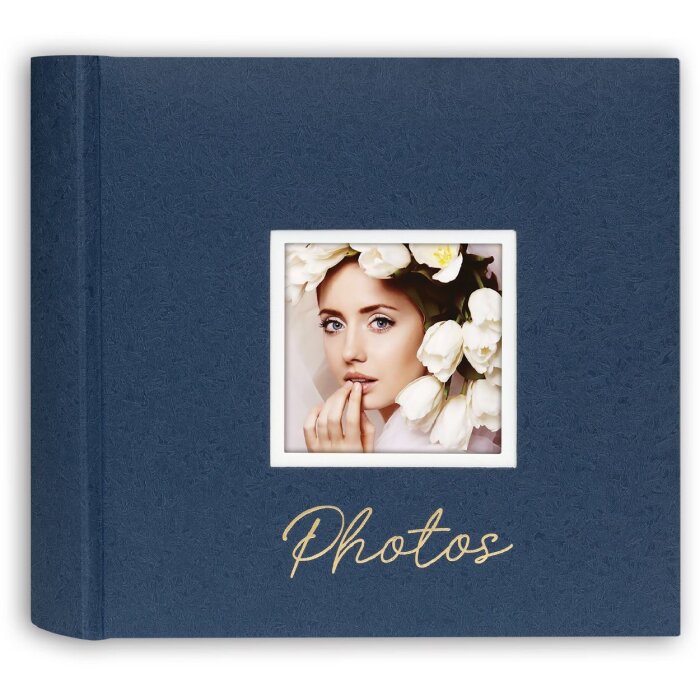 ZEP Fotoalbum Dante Blau 32x32 cm 60 weiße Seiten Fensterstanzung
