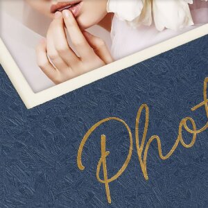 ZEP Fotoalbum Dante Blau 32x32 cm 60 weiße Seiten Fensterstanzung