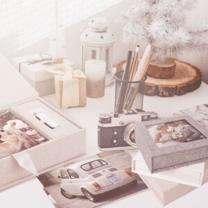 ZEP USB Photo Box Lodi Beige Linen 23x12,5x5 см без USB-накопителя