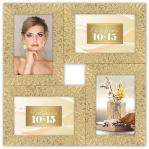 Фоторамка-коллаж ZEP Orion золотая 4 фотографии в формате...