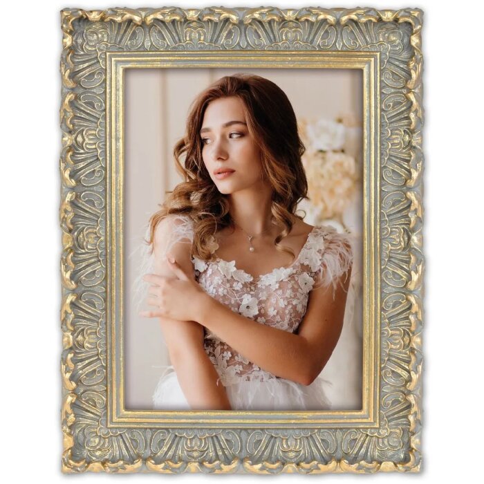 Фоторамка ZEP из полимерной смолы Valbonne 15x20 см серо-золотая