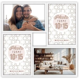 ZEP Рамка МДФ Бари белая для 4 фотографий 10x15 см