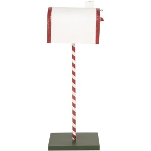 Clayre & Eef 5Y1264 Briefkasten Weihnachtliche Dekoration Weiß Rot 19x33x92 cm