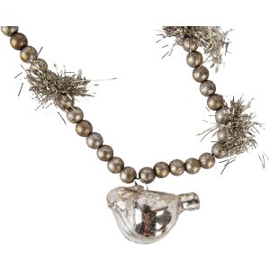 Clayre & Eef 65989 Weihnachtsgirlande Silber 180 cm...