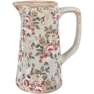 Clayre & Eef Dekoration Kanne Landhausstil Krug Grau...