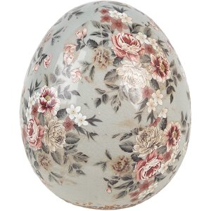Clayre & Eef 6CE1972L Dekoration Ei Keramik Grau Rosa...