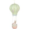 Clayre & Eef Deko-Anhänger Kaninchen Heißluftballon Beige Grün Ø14x34cm