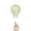 Clayre & Eef Deko-Anhänger Kaninchen Heißluftballon Beige Grün Ø14x34cm