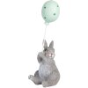 Clayre & Eef Deko-Kaninchen mit Ballon Grau 7x6x18 cm Osterdeko Landhausstil