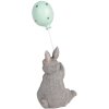 Clayre & Eef Deko-Kaninchen mit Ballon Grau 7x6x18 cm Osterdeko Landhausstil