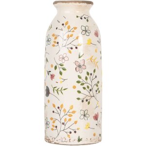 Clayre & Eef Keramikvase Ø 8x20 cm Beige Rosa...