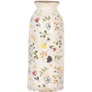 Clayre & Eef Keramikvase Ø 8x20 cm Beige Rosa...