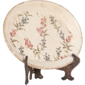 Clayre & Eef Dekorationsteller Keramik Beige Rosa...