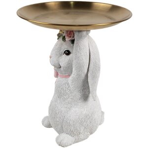 Clayre & Eef Dekoration Kaninchen mit Schale...