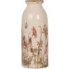 Clayre & Eef 6CE2029 Keramikvase Beige Rosa Grün Ø8xH20cm Vintage Design