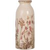 Clayre & Eef 6CE2029 Keramikvase Beige Rosa Grün Ø8xH20cm Vintage Design