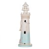 Clayre & Eef Декоративный маяк бело-голубой Ø 13x42 см МДФ дерево морское украшение